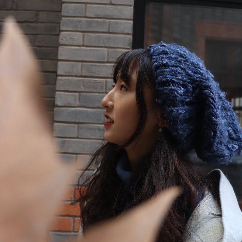 Beautiful Blue Wool Hat from Korea